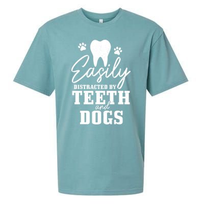 Teeth And Dogs Dentist Dental Student Assistant Hygienist Gift Sueded Cloud Jersey T-Shirt