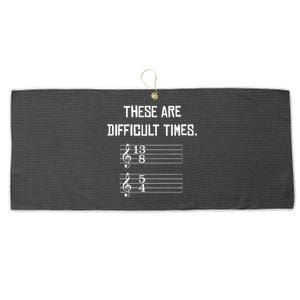 These Are Difficult Times Funny Music Large Microfiber Waffle Golf Towel