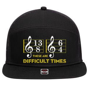 These Are Difficult Times Music Lover Gifts 7 Panel Mesh Trucker Snapback Hat