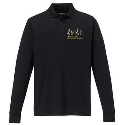 These Are Difficult Times Music Lover Gifts Performance Long Sleeve Polo