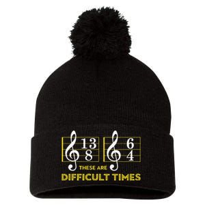 These Are Difficult Times Music Lover Gifts Pom Pom 12in Knit Beanie