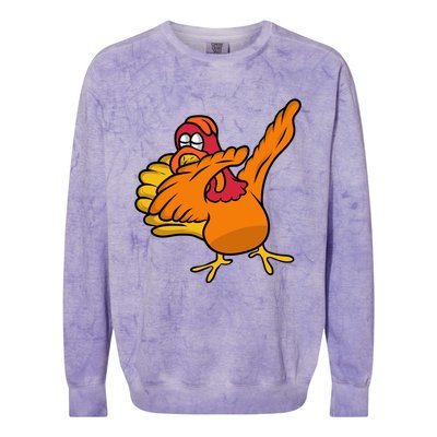 Thanksgiving And Dabbing Turkey Great Gift Colorblast Crewneck Sweatshirt