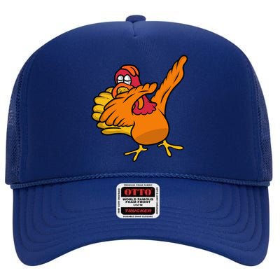 Thanksgiving And Dabbing Turkey Great Gift High Crown Mesh Back Trucker Hat