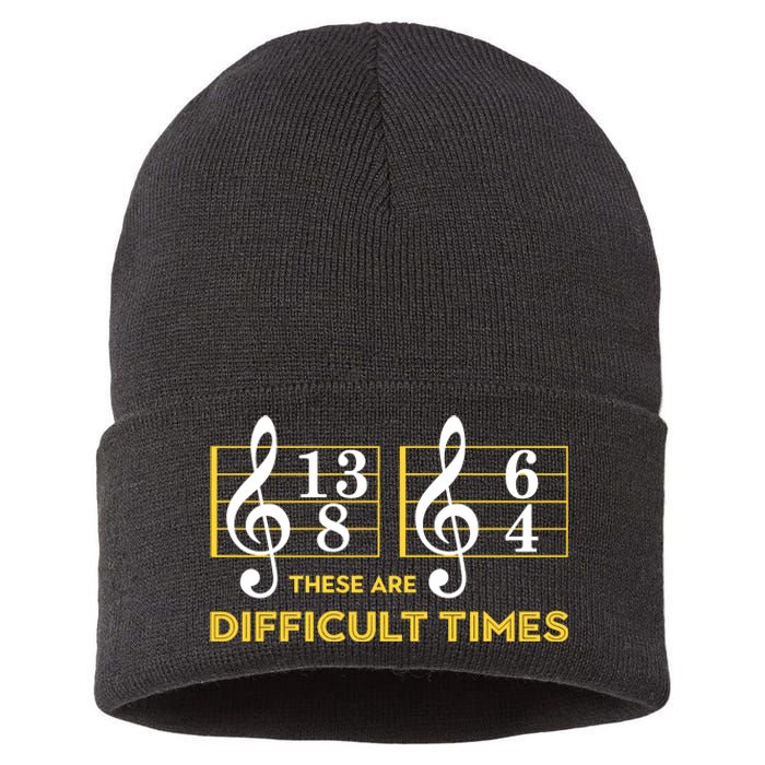 These Are Difficult Times Music Lover Sustainable Knit Beanie