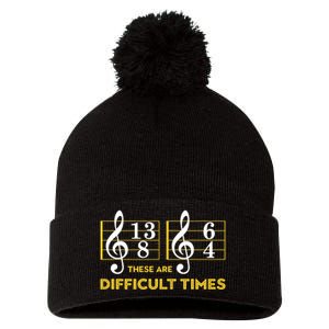 These Are Difficult Times Music Lover Pom Pom 12in Knit Beanie