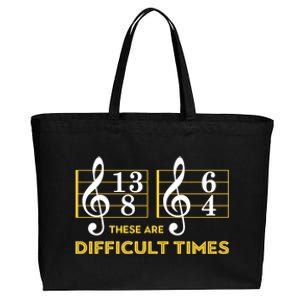 These Are Difficult Times Music Lover Cotton Canvas Jumbo Tote