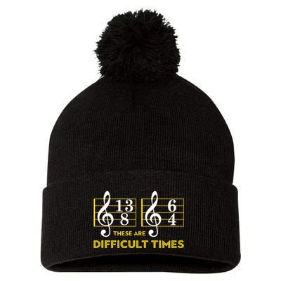 These Are Difficult Times Music Lover Gifts Pom Pom 12in Knit Beanie