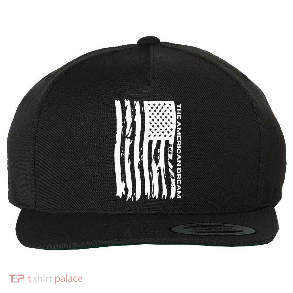 The American Dream Usa American Flag Patriotic Apparel Wool Snapback Cap