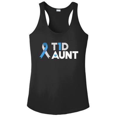 T1D Aunt  Diabetes Awareness Type 1 Insulin Pancreas Ladies PosiCharge Competitor Racerback Tank