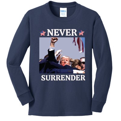 Trump Assassination Donald Trump Assassination Fight Kids Long Sleeve Shirt