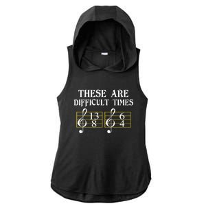 These Are Difficult Times Music Ladies PosiCharge Tri-Blend Wicking Draft Hoodie Tank