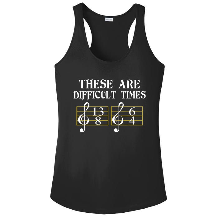 These Are Difficult Times Music Ladies PosiCharge Competitor Racerback Tank