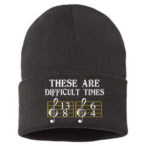 These Are Difficult Times Music Sustainable Knit Beanie