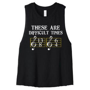 These Are Difficult Times Music Women's Racerback Cropped Tank