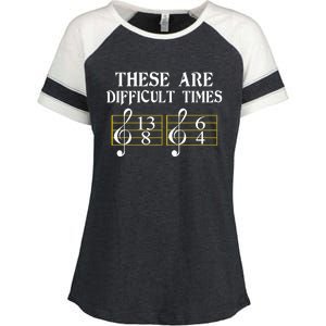 These Are Difficult Times Music Enza Ladies Jersey Colorblock Tee