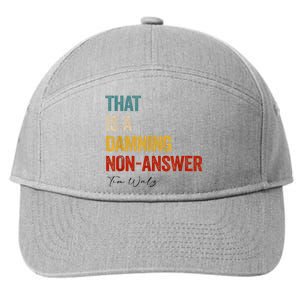 Thats A Damning Nonanswer Kamala Harris Walz 2024 Funny 7-Panel Snapback Hat