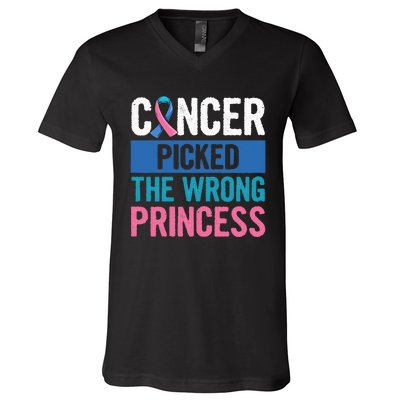 Thyroid Awareness Design For A Thyroid Cancer Warrior V-Neck T-Shirt