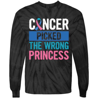 Thyroid Awareness Design For A Thyroid Cancer Warrior Tie-Dye Long Sleeve Shirt