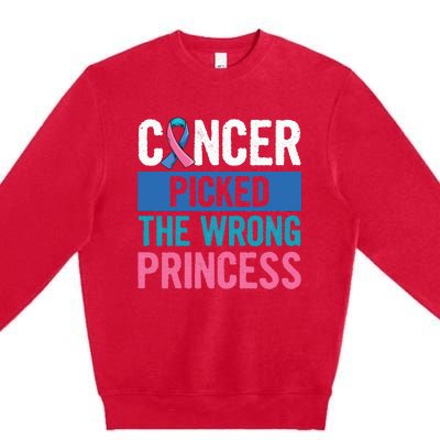 Thyroid Awareness Design For A Thyroid Cancer Warrior Premium Crewneck Sweatshirt