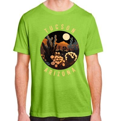 Tucson Arizona Desert At Night Painting Gift Adult ChromaSoft Performance T-Shirt