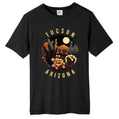 Tucson Arizona Desert At Night Painting Gift Tall Fusion ChromaSoft Performance T-Shirt