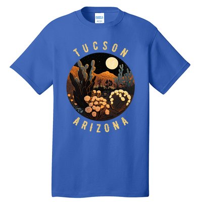 Tucson Arizona Desert At Night Painting Gift Tall T-Shirt