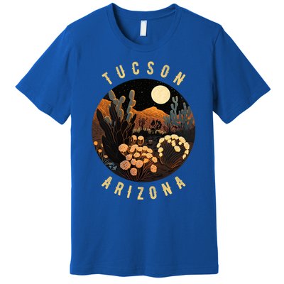 Tucson Arizona Desert At Night Painting Gift Premium T-Shirt