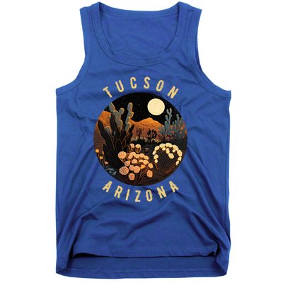 Tucson Arizona Desert At Night Painting Gift Tank Top