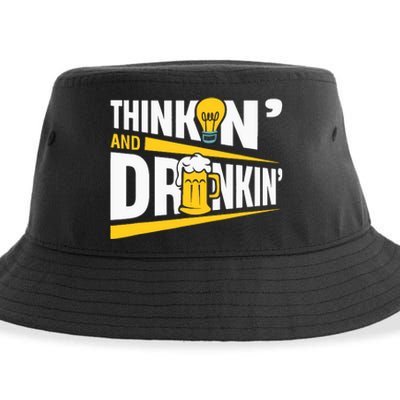 Thinkin And Drinkin | Pub Quiz Game | Trivia Night Sustainable Bucket Hat