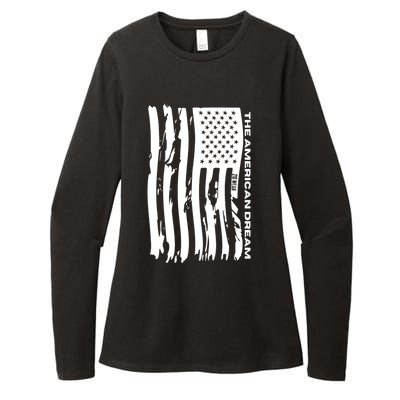 The American Dream Usa American Flag Patriotic Apparel Proudly Patriotic Womens CVC Long Sleeve Shirt