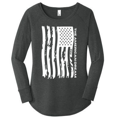 The American Dream Usa American Flag Patriotic Apparel Proudly Patriotic Women's Perfect Tri Tunic Long Sleeve Shirt