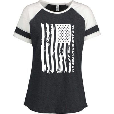 The American Dream Usa American Flag Patriotic Apparel Proudly Patriotic Enza Ladies Jersey Colorblock Tee