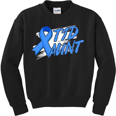 T1d Aunt Diabetic Type 1 Diabetes Awareness Kids Gift Kids Sweatshirt