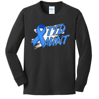 T1d Aunt Diabetic Type 1 Diabetes Awareness Kids Gift Kids Long Sleeve Shirt