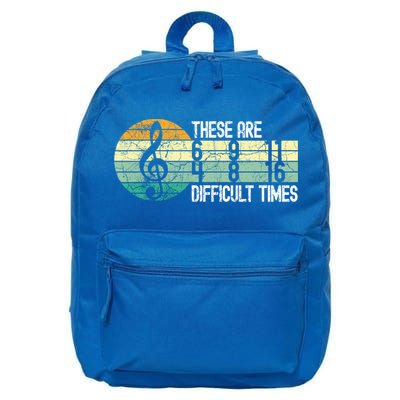 These Are Difficult Times Music Sheet Funny Band Gift Orchestra Musical Gift 16 in Basic Backpack
