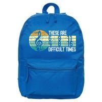 These Are Difficult Times Music Sheet Funny Band Gift Orchestra Musical Gift 16 in Basic Backpack