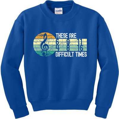 These Are Difficult Times Music Sheet Funny Band Gift Orchestra Musical Gift Kids Sweatshirt
