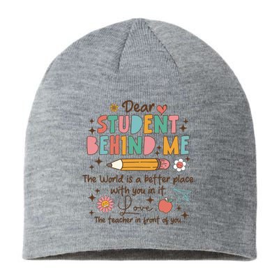 Teacher Appreciation Dear Students Behind Me On Back Sustainable Beanie