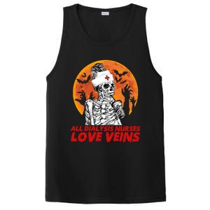 Th All Dialysis Nurses Love Veins Gift Halloween Skeleton Great Gift PosiCharge Competitor Tank