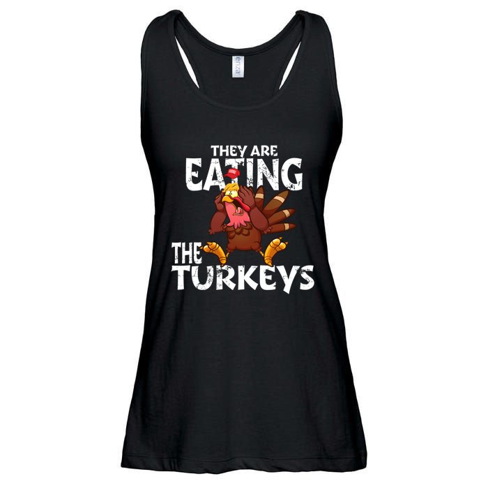 They Are Eating The Turkeys Thanksgiving Humor Ladies Essential Flowy Tank