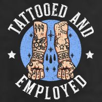 Tattooed And Employed Tattoo Lover Tattooing Ink Junkie 7 Panel Mesh Trucker Snapback Hat