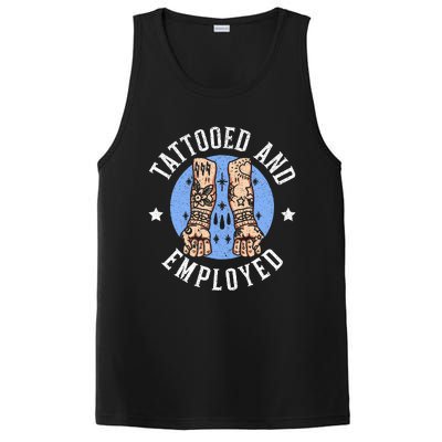 Tattooed And Employed Tattoo Lover Tattooing Ink Junkie PosiCharge Competitor Tank