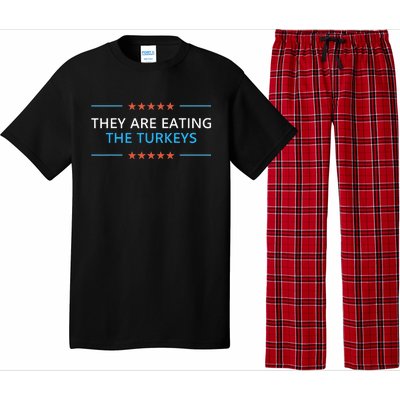 They Are Eating The Turkeys Thanksgiving Trump 2024 Humor Pajama Set