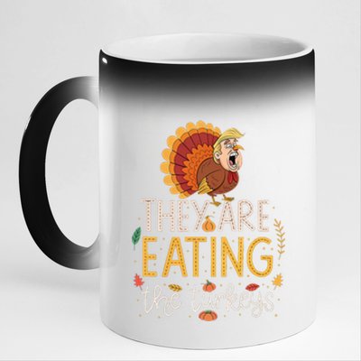 They Are Eating The Turkeys Funny Thankgiving Turkey 11oz Black Color Changing Mug