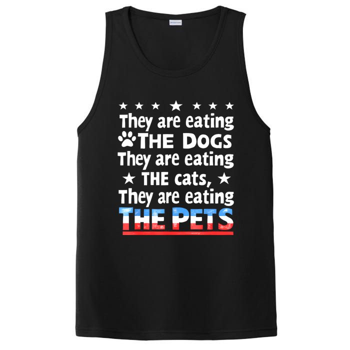 They Are Eating The Dogs The Cats The Pets Funny Trump PosiCharge Competitor Tank