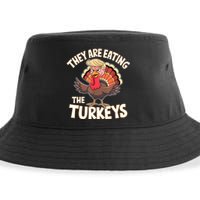 They Are Eating The Turkeys Thanksgiving Humor Sustainable Bucket Hat