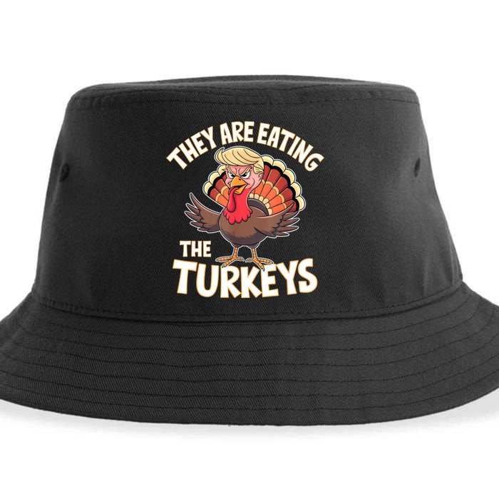 They Are Eating The Turkeys Thanksgiving Humor Sustainable Bucket Hat