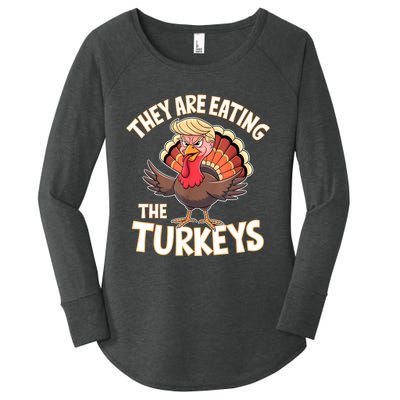 They Are Eating The Turkeys Thanksgiving Humor Women's Perfect Tri Tunic Long Sleeve Shirt