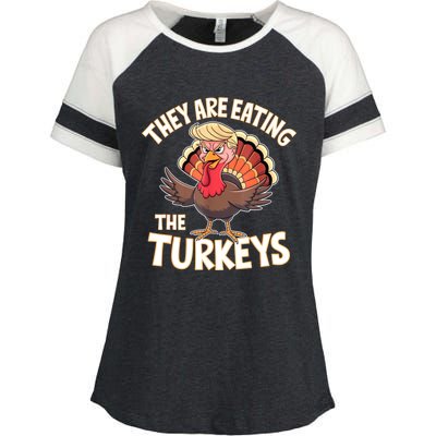 They Are Eating The Turkeys Thanksgiving Humor Enza Ladies Jersey Colorblock Tee