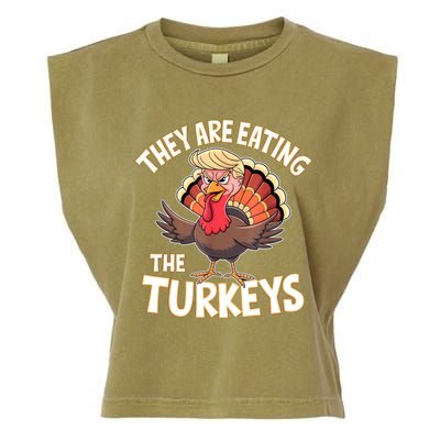 They Are Eating The Turkeys Thanksgiving Humor Garment-Dyed Women's Muscle Tee